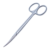 Knapp Curved Strabismus Scissors, Ring Handle, Polished Finish On Rounded Blades, Blunt Or Lightly Curved Blunt Tips, 25mm Mid Screw To Tip, And Overall Length Of 4 5/8" (118mm)  